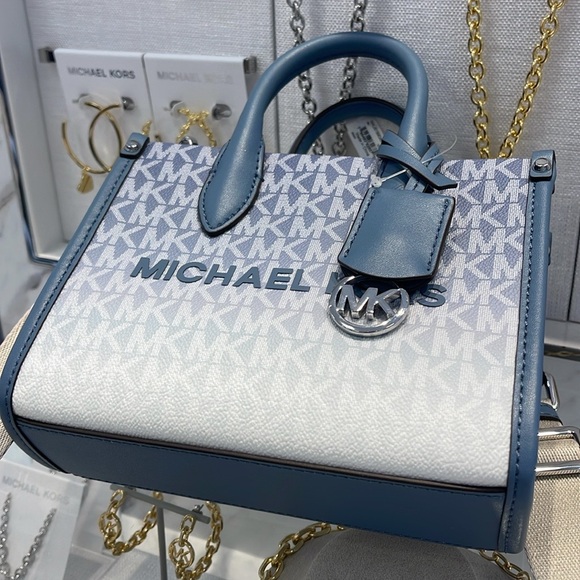 Michael Kors Mirella Extra-Small Ombré Logo Crossbody XBODY Shopper 
Denim 
NWT - Picture 6 of 16
